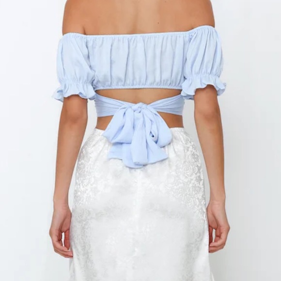 Hello Molly Danced Until Four Crop Top Steel Blue XS - Picture 3 of 4